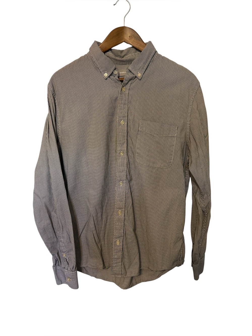 Everlane Men’s Button Down Long Sleeve Shirt with Stripes L